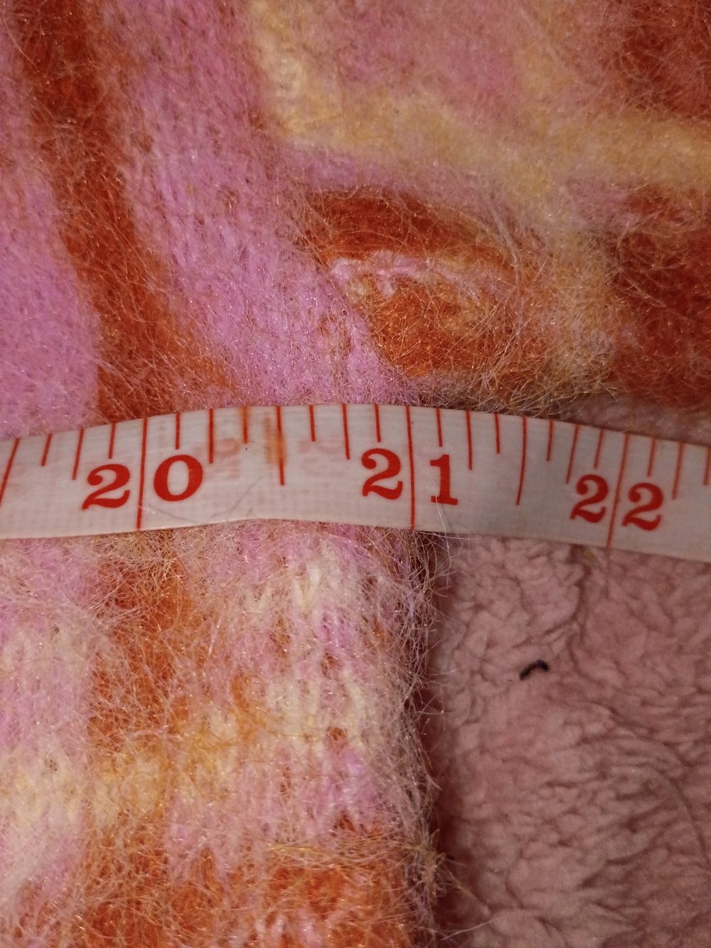 Wild Fable fuzzy knit pink orange plaid mock neck full-zip sweater Size XS NWOT - Picture 7 of 8